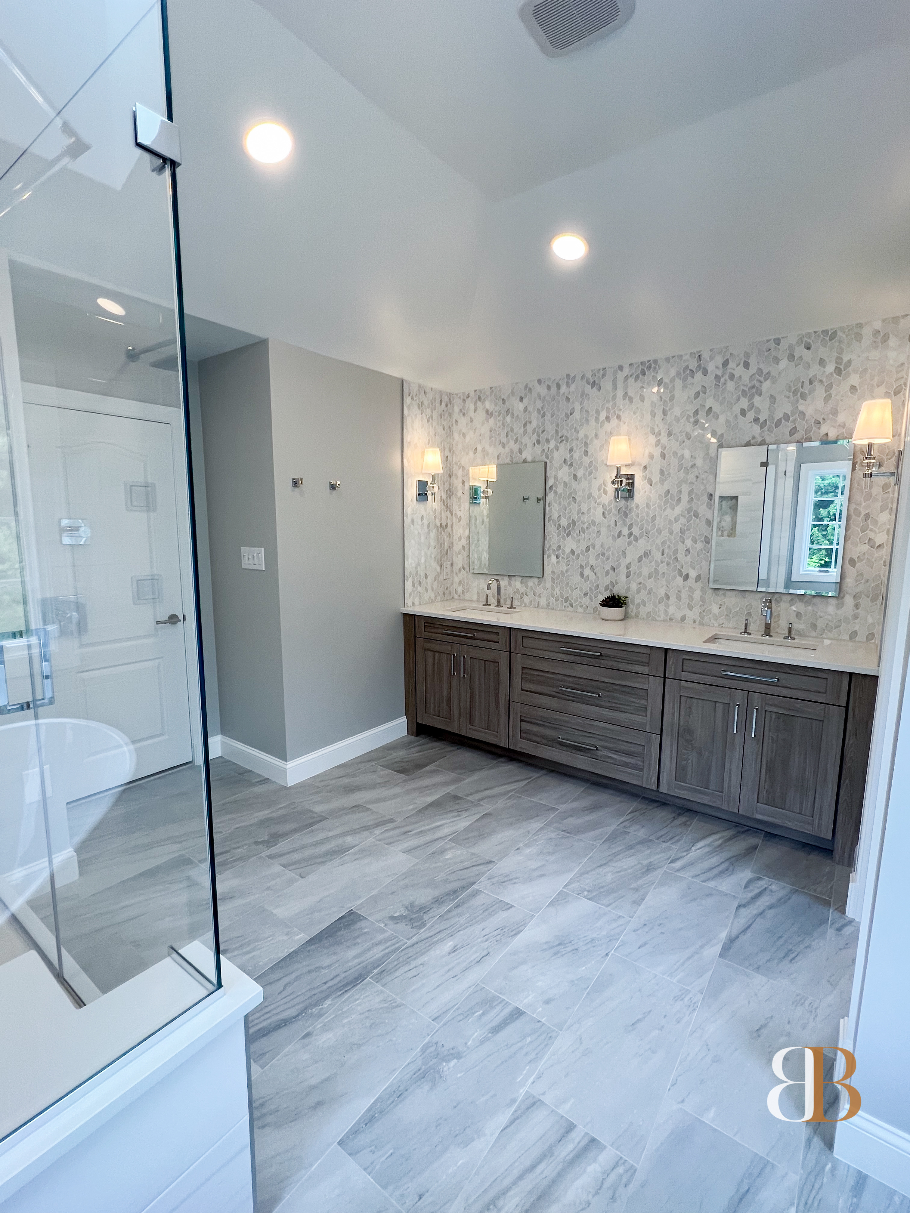 Contemporary bathroom remodel in Berwyn by B&B Associates Creations — photo 8